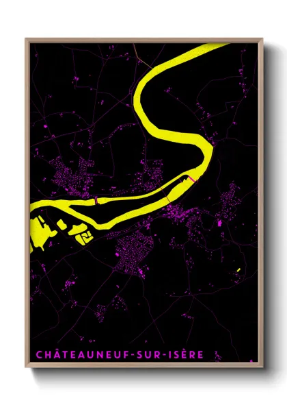 Une affiche de carte sur Châteauneuf-sur-Isère