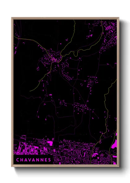 Une affiche de carte sur Chavannes