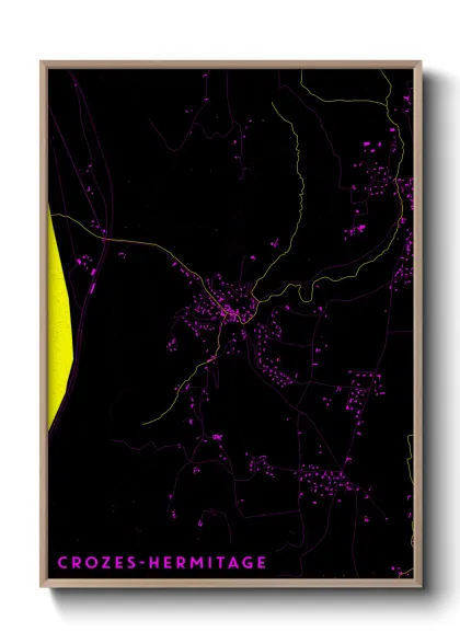 Une affiche de carte sur Crozes-Hermitage