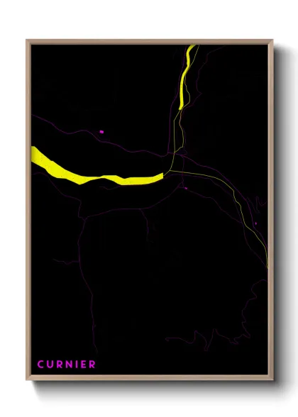 Une affiche de carte sur Curnier