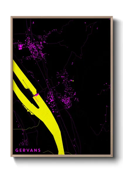 Une affiche de carte sur Gervans