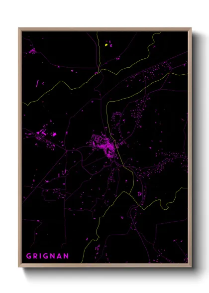 Une affiche de carte sur Grignan