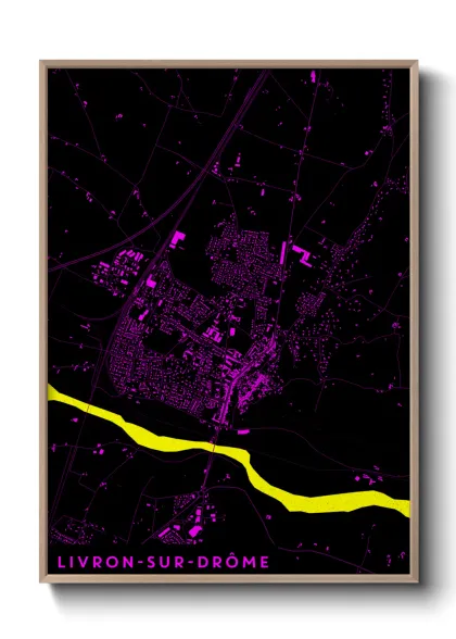 Une affiche de carte sur Livron-sur-Drôme