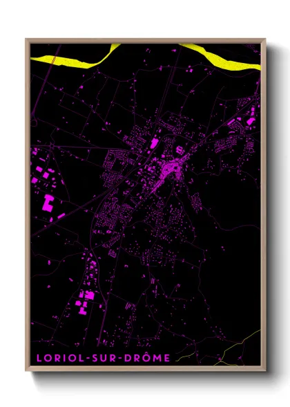 Une affiche de carte sur Loriol-sur-Drôme