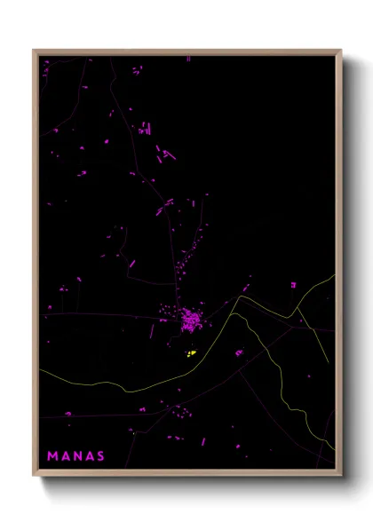 Une affiche de carte sur Manas