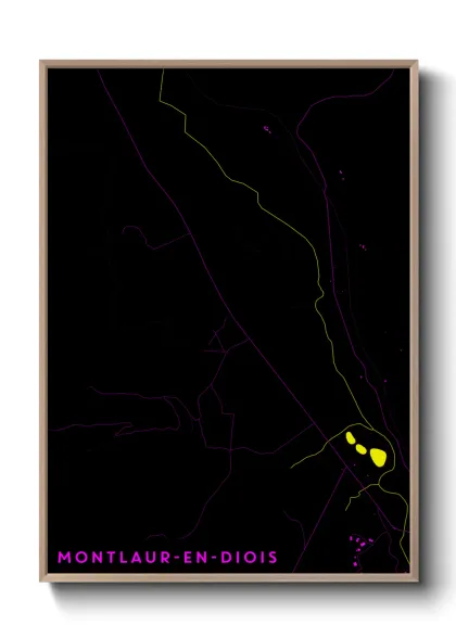Une affiche de carte sur Montlaur-en-Diois