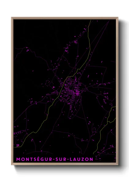 Une affiche de carte sur Montségur-sur-Lauzon