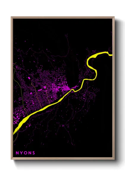 Une affiche de carte sur Nyons