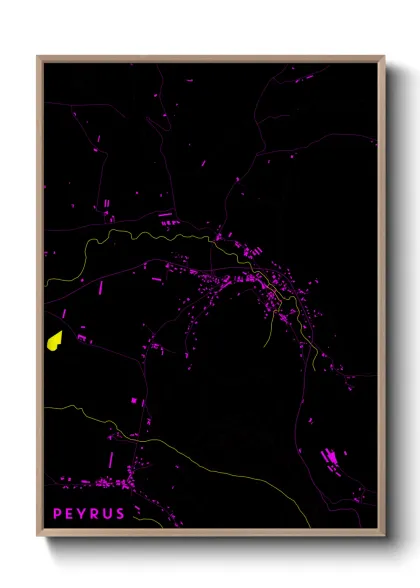 Une affiche de carte sur Peyrus
