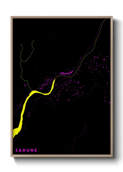 Une affiche de carte sur Sahune