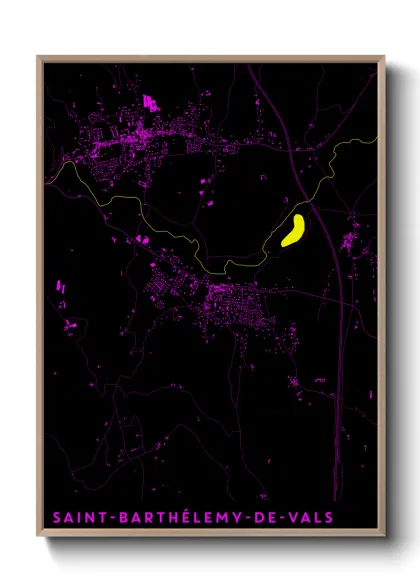 Une affiche de carte sur Saint-Barthélemy-de-Vals
