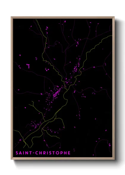 Une affiche de carte sur Saint-Christophe