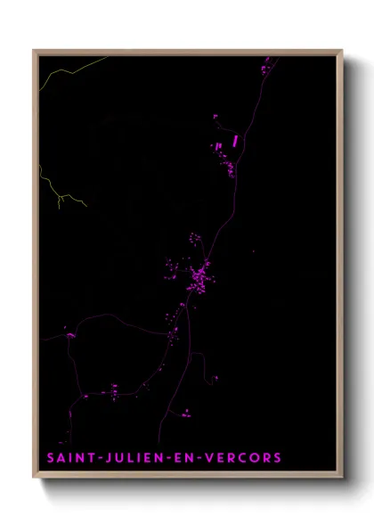 Une affiche de carte sur Saint-Julien-en-Vercors