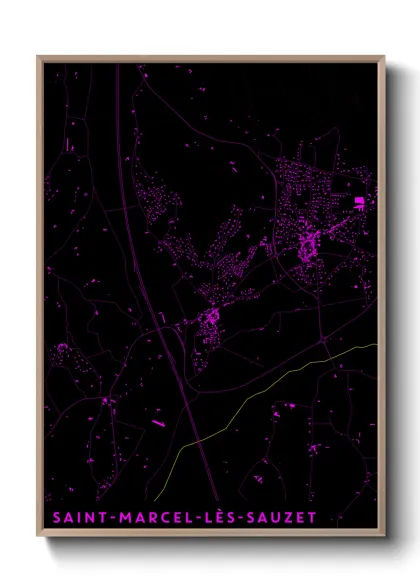 Une affiche de carte sur Saint-Marcel-lès-Sauzet