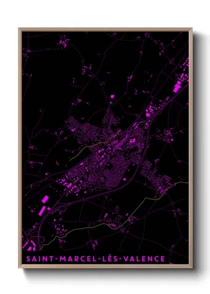 Une affiche de carte sur Saint-Marcel-lès-Valence