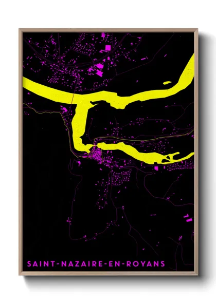 Une affiche de carte sur Saint-Nazaire-en-Royans