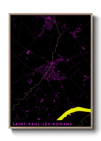 Une affiche de carte sur Saint-Paul-lès-Romans