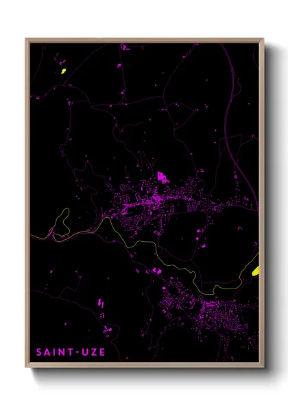 Une affiche de carte sur Saint-Uze