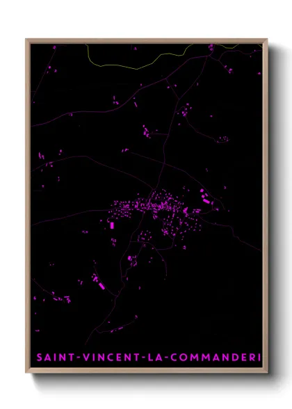 Une affiche de carte sur Saint-Vincent-la-Commanderie