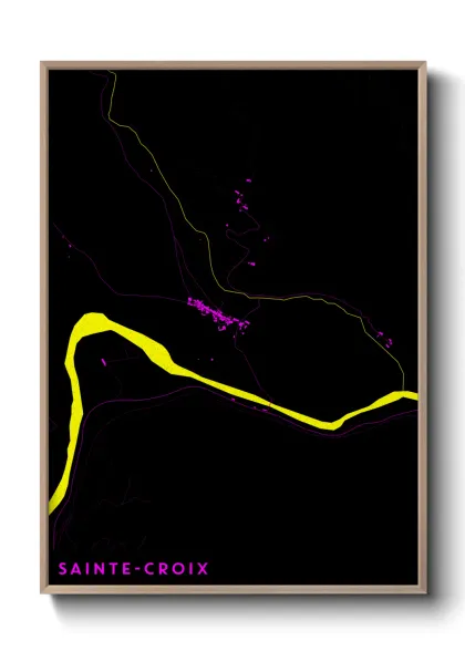 Une affiche de carte sur Sainte-Croix