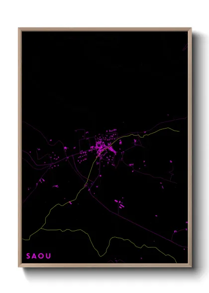 Une affiche de carte sur Saou