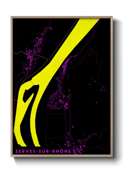 Une affiche de carte sur Serves-sur-Rhône