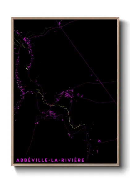 Une affiche de carte sur Abbéville-la-Rivière