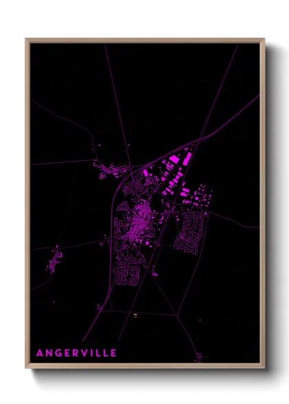 Une affiche de carte sur Angerville