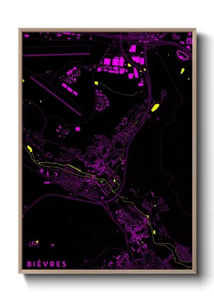 Une affiche de carte sur Bièvres