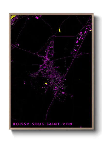 Une affiche de carte sur Boissy-sous-Saint-Yon