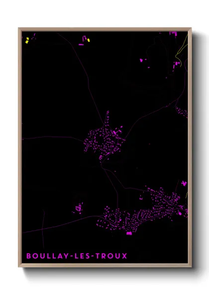 Une affiche de carte sur Boullay-les-Troux