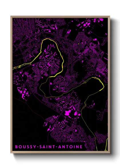 Une affiche de carte sur Boussy-Saint-Antoine
