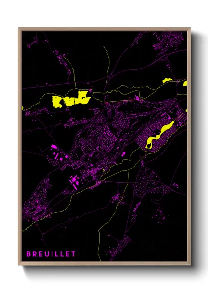 Une affiche de carte sur Breuillet