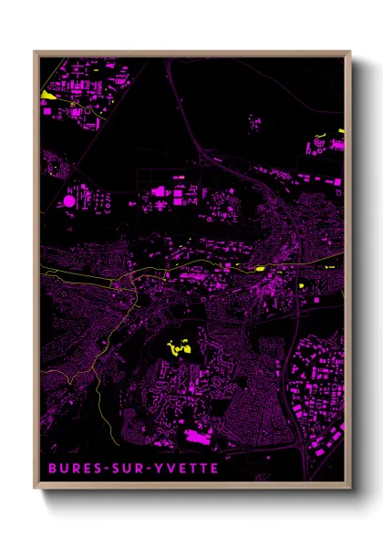 Une affiche de carte sur Bures-sur-Yvette