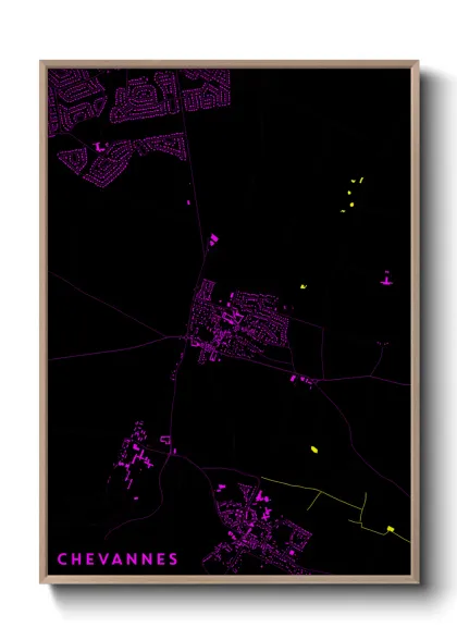 Une affiche de carte sur Chevannes