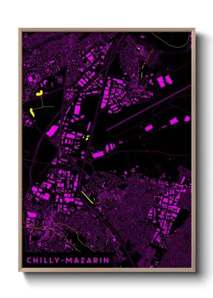 Une affiche de carte sur Chilly-Mazarin