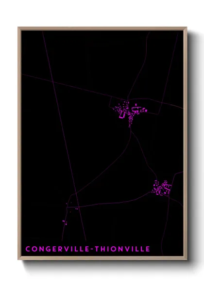 Une affiche de carte sur Congerville-Thionville