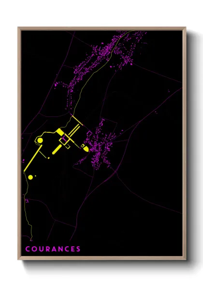 Une affiche de carte sur Courances