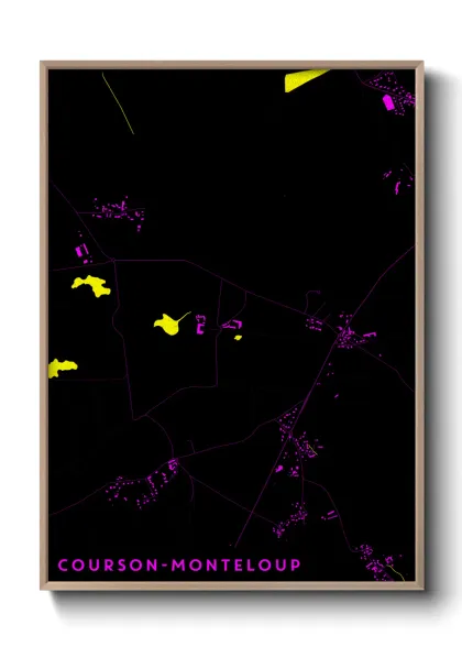 Une affiche de carte sur Courson-Monteloup