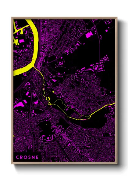 Une affiche de carte sur Crosne