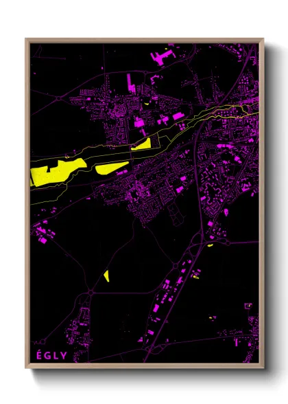 Une affiche de carte sur Égly