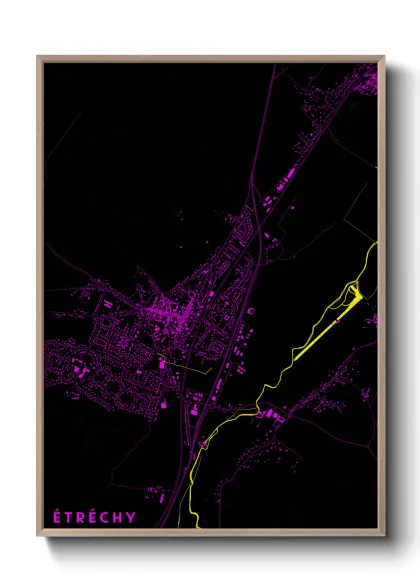 Une affiche de carte sur Étréchy