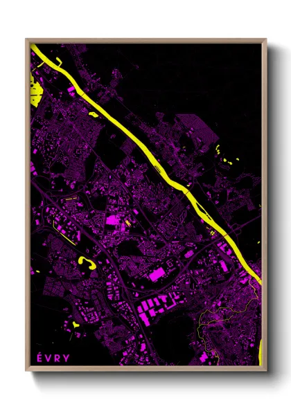 Une affiche de carte sur Évry