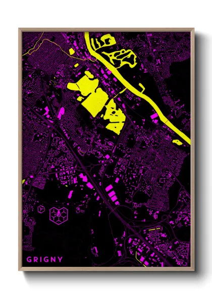 Une affiche de carte sur Grigny