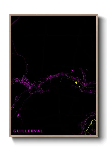 Une affiche de carte sur Guillerval