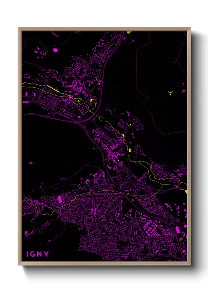 Une affiche de carte sur Igny
