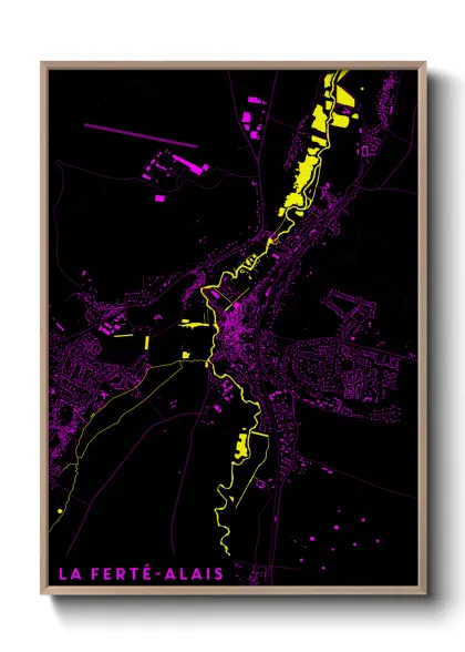 Une affiche de carte sur La Ferté-Alais