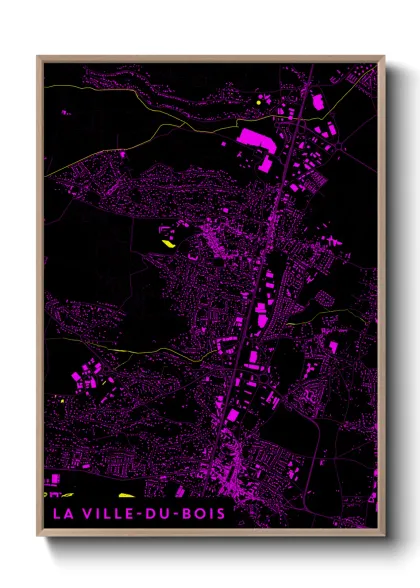 Une affiche de carte sur La Ville-du-Bois