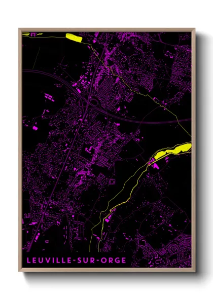 Une affiche de carte sur Leuville-sur-Orge