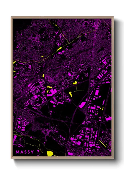 Une affiche de carte sur Massy